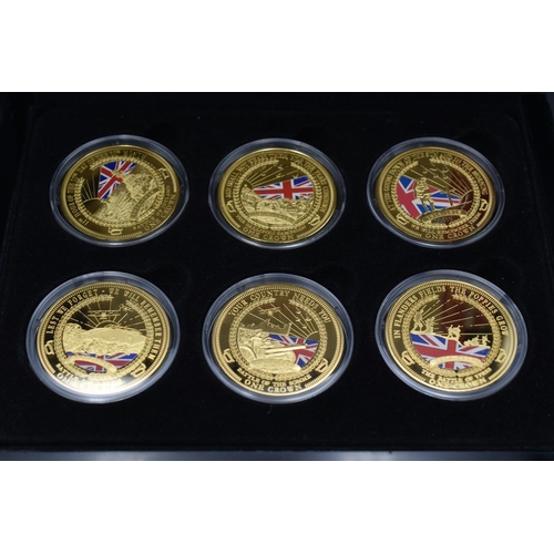 89 - Elizabeth II First World War limited Edition 24ct Gold Layered Centenary Crown collection Complete w... 