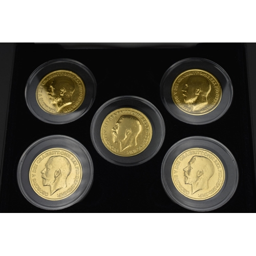 7 - The Centenary of WWI Gold-Plated Penny Collection. Complete in Presentation Box with Certificate of ... 