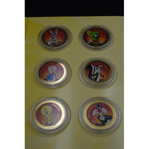 20 - Looney Tunes Commemorative Coin Collection, a Selection of Ten 24ct Gold Plated Coins in Special Col... 