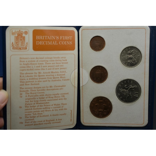 32 - Selection of Coin Sets including Farewell £ Shilling and Pence, Royal Wedding and two Decimal Sets