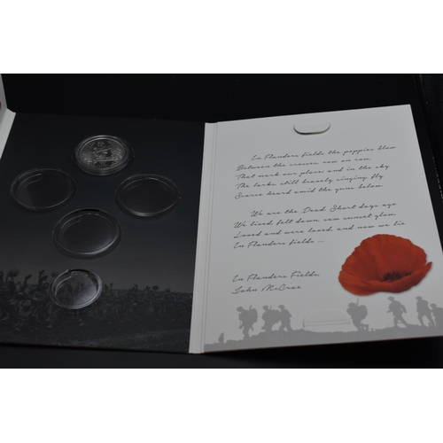 50 - The London Mint A War to End all Wars Coin Case containing a Elizabeth II Lest We Forget One Crown