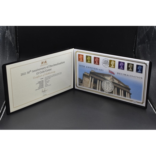 60 - Anniversary of Decimalisation £5 Coin Cover Complete with Certificate of Authenticity and Case