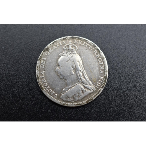 62 - Victoria Jubilee Head 1893 Silver 3d Coin