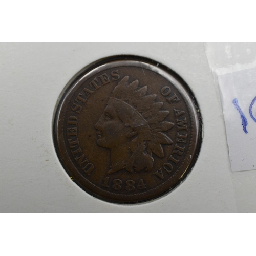 67 - USA 1884 Indian Head One Cent Coin