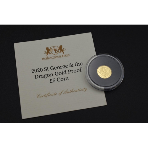 82 - Elizabeth II 2020 George & The Dragon 24ct Gold Proof Coin Complete with Certificate of Authenticity