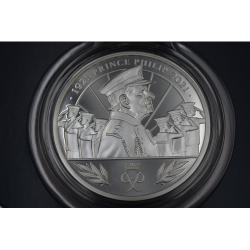 97 - Prince Philip Memorial Salute £5 Proof Coin Coin Layered in Pure Silver Complete with Case and Authe... 