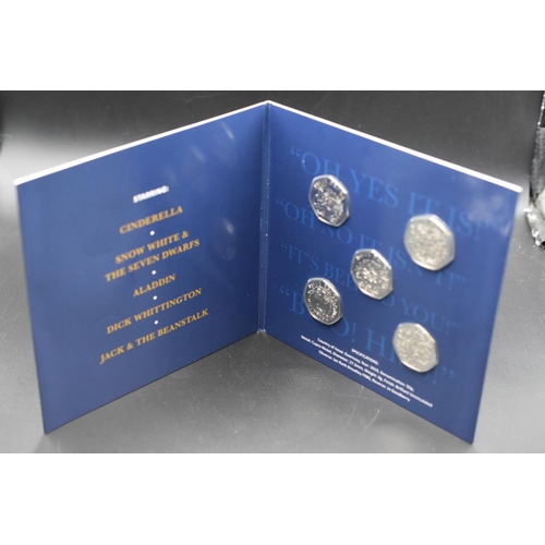 99 - Elizabeth II Brilliant Uncirculated The Christmas Pantomime 50p Coin Set in Case