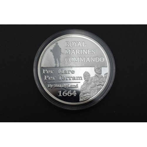 12 - Royal Marines 2016 Commemorative Silver Plated Coin, Complete in Presentation Box.