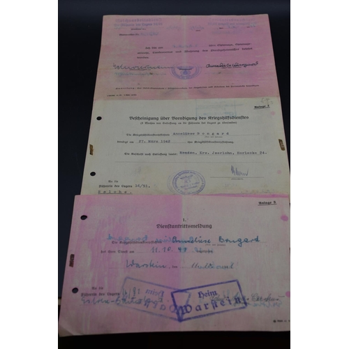 26 - Five Different WWII Dated Germany Military Documents