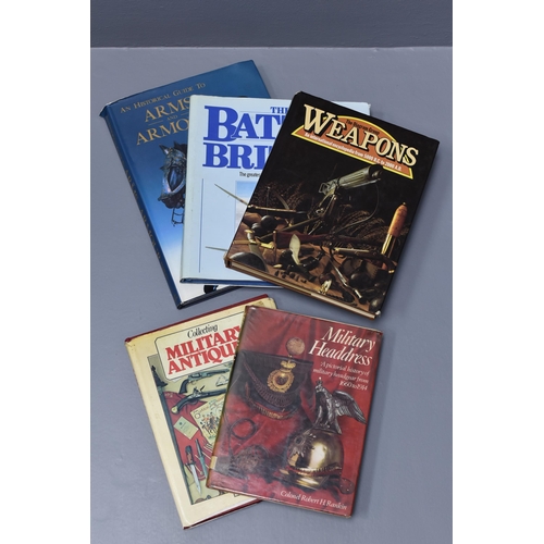 63 - Five Books, includes Arms and Armour, Military Headdress, Battle of Britain and more