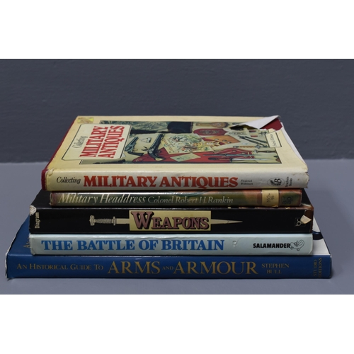 63 - Five Books, includes Arms and Armour, Military Headdress, Battle of Britain and more