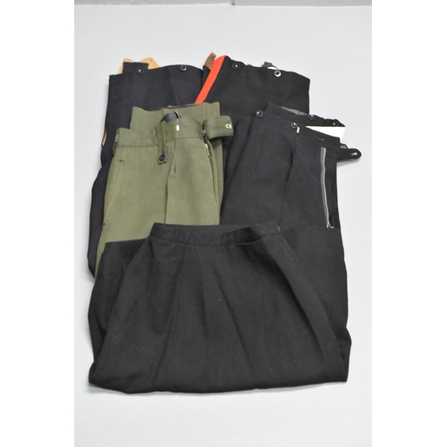 101 - Four Pairs of British Military Uniform Trousers, plus a WRNS Skirt