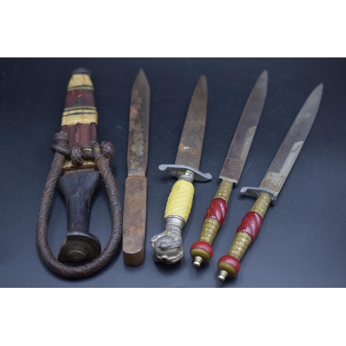 114 - Five Ethnic and other Knives all with Damage