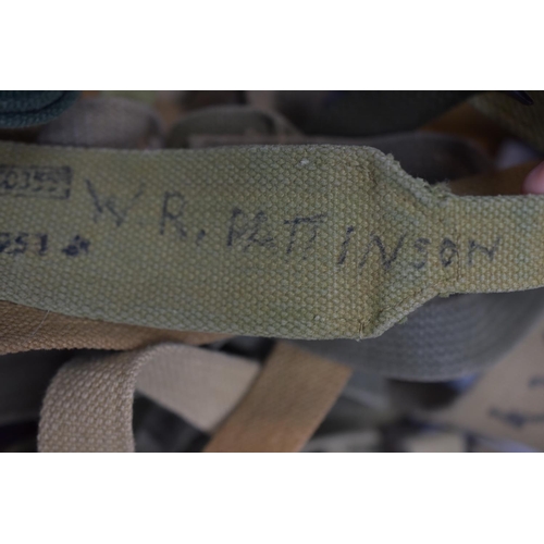 122 - Quantity of British Army Webbing Straps from WWII and later