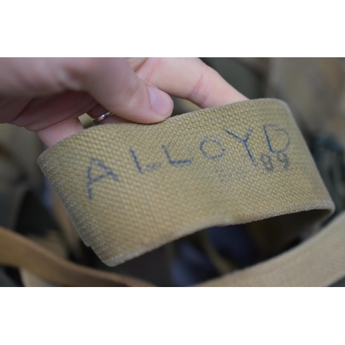 122 - Quantity of British Army Webbing Straps from WWII and later