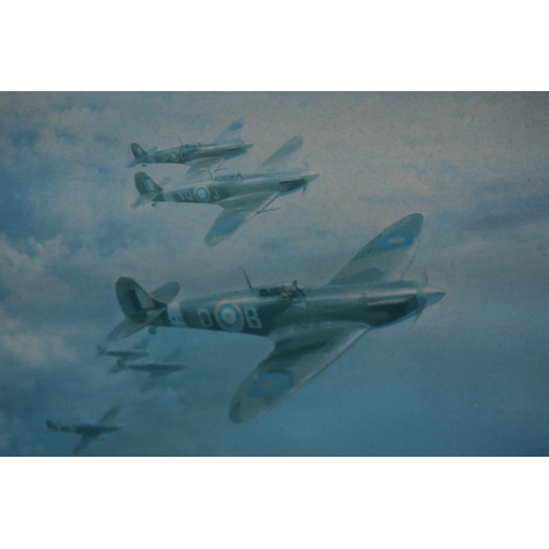 139 - Frank Wootton Limited Edition Framed Print, entitled Spitfire Mark V, Douglas Bader leading Squadron... 