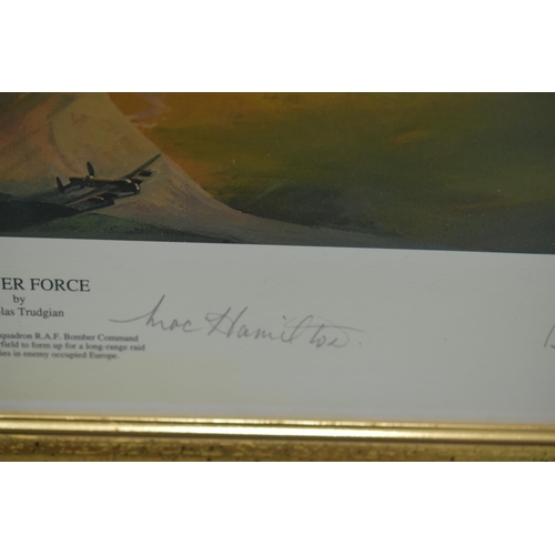 141 - Nicholas Trudging Signed Limited Edition Print entitled Bomber Force, Lancaster's of 617 Squadron. N... 