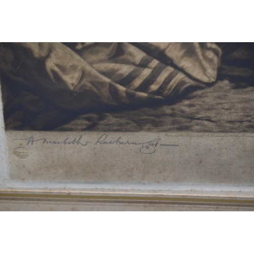 143 - Large Framed Antique Mezzotint signed in Pencil, H. McBeth Raeburn. Approx. 94 x 65cm overall