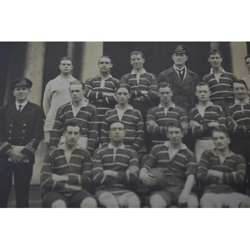 153 - Large Original WWI Photograph of a Royal Navy College, Greenwich Football Team October 1917 38cm x 3... 