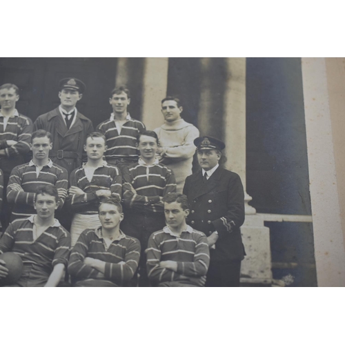 153 - Large Original WWI Photograph of a Royal Navy College, Greenwich Football Team October 1917 38cm x 3... 