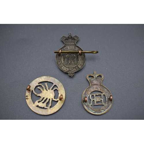 162 - Three Military Badges including Long Range Dessert Group, The Blues and Royals and Coldstream Guards