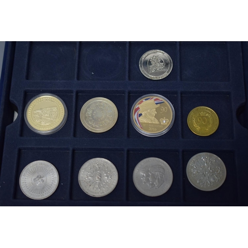 46 - Westminster Coin Box with a Selection of Commemorative Crowns, Golden Eagle 1991 World Savers Coin a... 