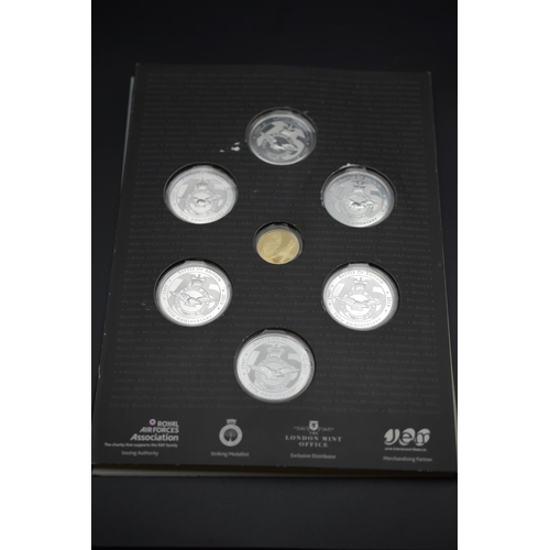 61 - Royal Air Force “Their Finest Hour” 75th Anniversary Commemorative Coin Collection. Includes 9ct Gol... 