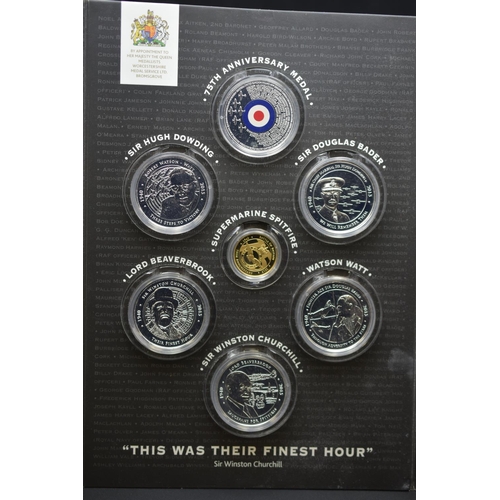 61 - Royal Air Force “Their Finest Hour” 75th Anniversary Commemorative Coin Collection. Includes 9ct Gol... 