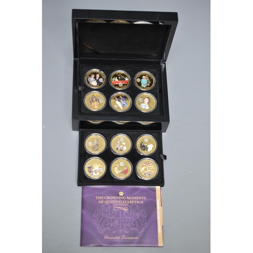 62 - Queen Elizabeth II 18 Piece Golden Proof Limited Coin Collection Complete with Certificates and Case