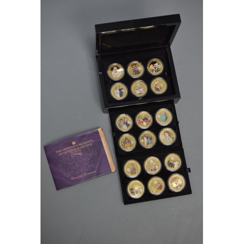 62 - Queen Elizabeth II 18 Piece Golden Proof Limited Coin Collection Complete with Certificates and Case