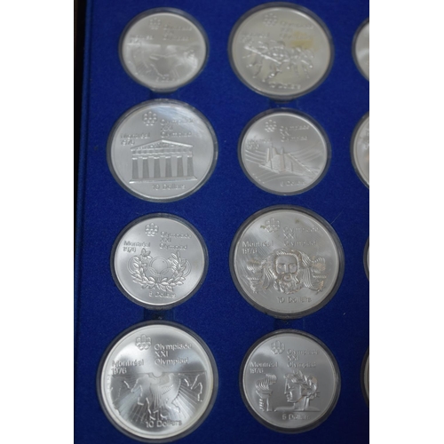 63 - Canada 1976 Montreal Olympics Silver Proof Coin Collection. Complete in Presentation Case. Includes ... 