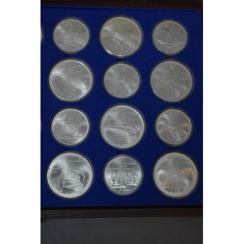 63 - Canada 1976 Montreal Olympics Silver Proof Coin Collection. Complete in Presentation Case. Includes ... 