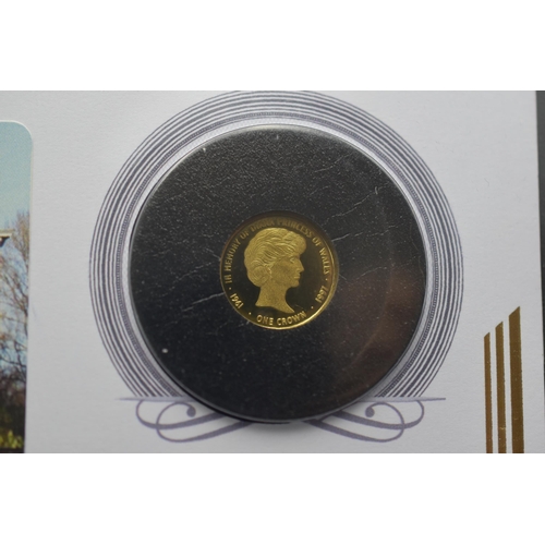 69 - Jubilee Mint Princess Diana 9ct Solid Gold Coin Cover. In Memory of Diana Princess of Wales 1961-199... 