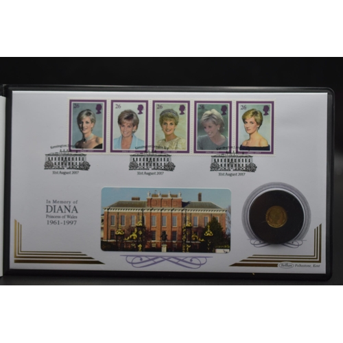 69 - Jubilee Mint Princess Diana 9ct Solid Gold Coin Cover. In Memory of Diana Princess of Wales 1961-199... 