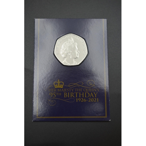 72 - Brilliant Uncirculated Fifty Pence Coin Her Majesty The Queen 95th Birthday 1926-2021