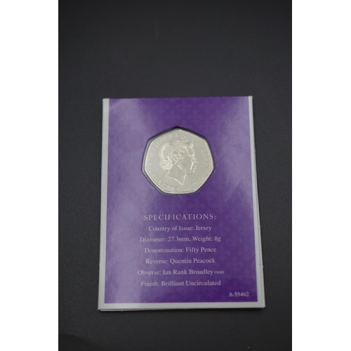 81 - Brilliant Uncirculated Platinum Jubilee Fifty Pence Coin. Animus, by Wisdom and Courage.