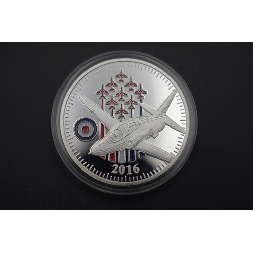 82 - 2016 The Red Arrows Silver Plated Medal in Case.