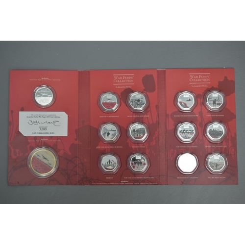 87 - Jacqueline Hurley War Poppy 2020 Limited Edition Coin Collection includes Silver 999, Gold Plated an... 