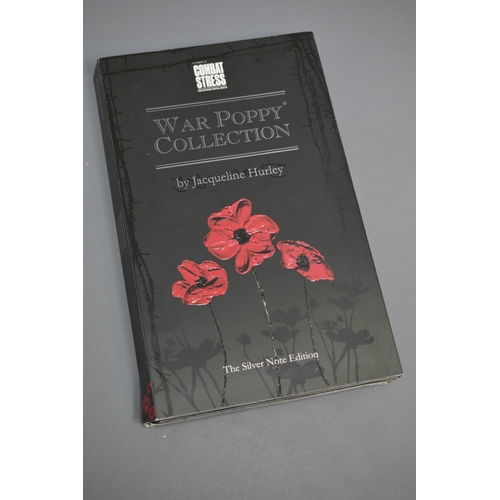 89 - Full set of 12 Silver 999 Limited Edition The War Poppy Note Collection complete with Display Case (... 