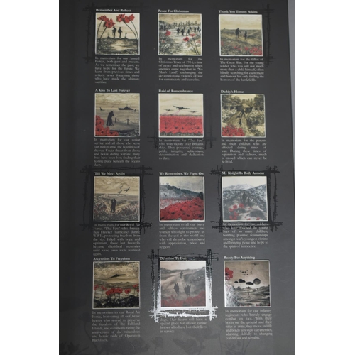 89 - Full set of 12 Silver 999 Limited Edition The War Poppy Note Collection complete with Display Case (... 