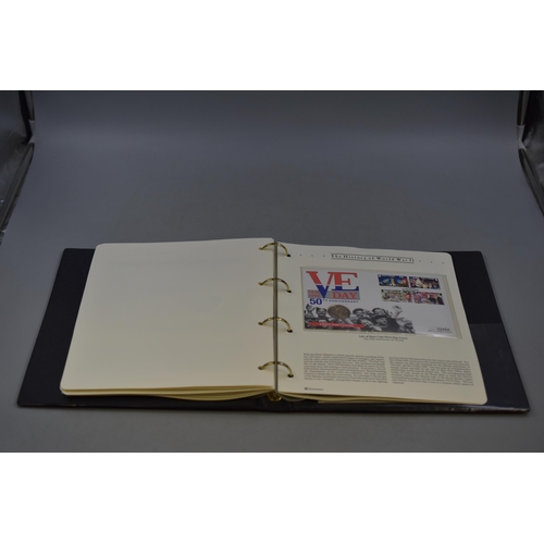 90 - Folder Containing The History of World War II Collection of First Day Cover Coins. Includes D Day 50... 