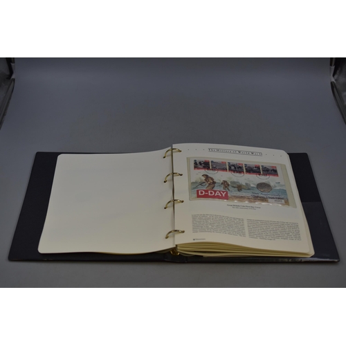 90 - Folder Containing The History of World War II Collection of First Day Cover Coins. Includes D Day 50... 