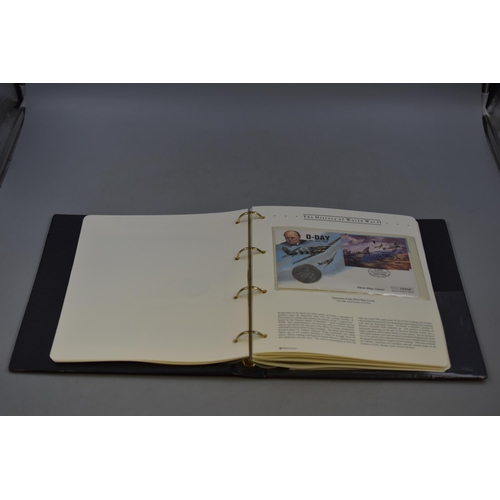 90 - Folder Containing The History of World War II Collection of First Day Cover Coins. Includes D Day 50... 