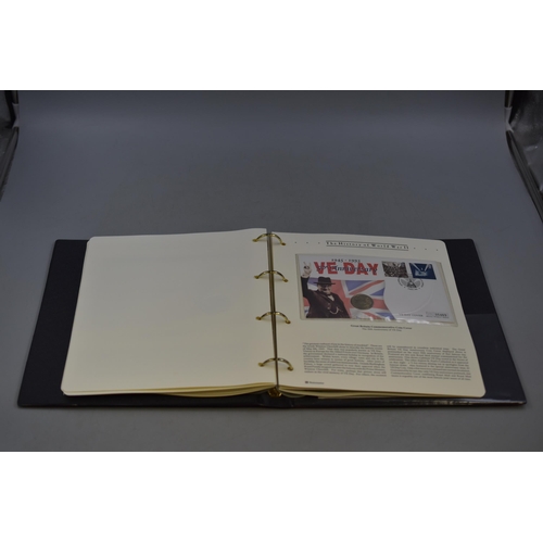 90 - Folder Containing The History of World War II Collection of First Day Cover Coins. Includes D Day 50... 