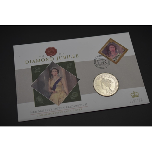 98 - Elizabeth II Limited Edition £2 Diamond Jubilee Commemorative Coin Cover with information Card