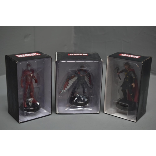 80 - Selection of Three Boxed Marvel Figures, includes Falcon, Thor and Iron Man