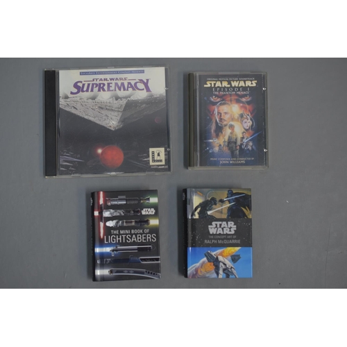 91 - Large Selection of Star Wars items to include Mini Disk (The Phantom Menace), PC CD Rom Game Suprema... 