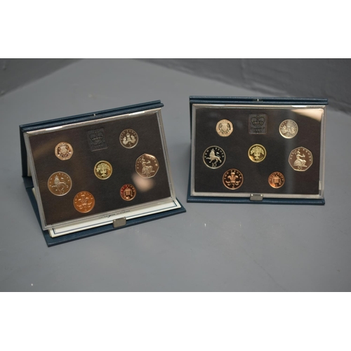 67 - Two Royal Mint 1987 Proof Coin Sets Complete in Cases with Certificates