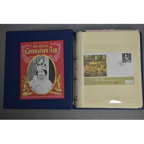 86 - Album Containing a Set of First Day Covers and Commemorative Coins for Queen Elizabeth II Coronation... 