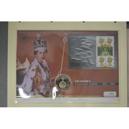 86 - Album Containing a Set of First Day Covers and Commemorative Coins for Queen Elizabeth II Coronation... 